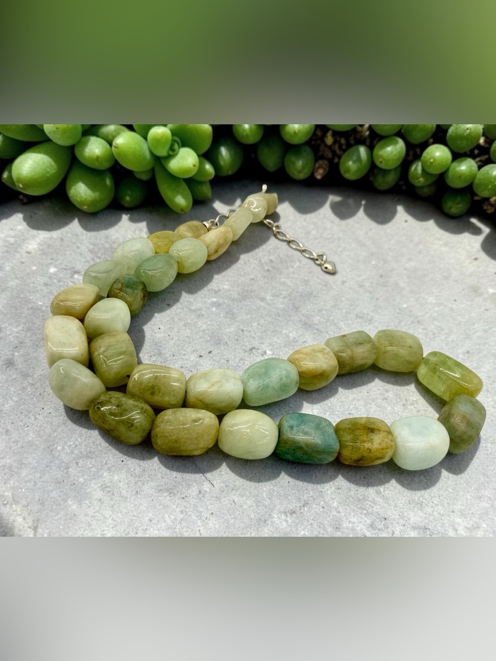 Jay King DTR Aquamarine Nugget Necklace Sterling 18-20” Blue Green Chunky Stones - Picture 13 of 17